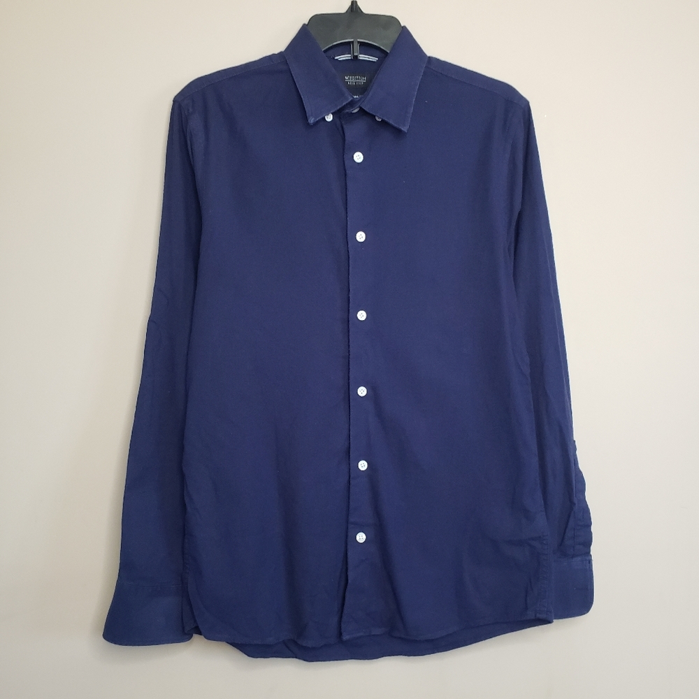 Nordstrom mens shop trim fit stretch Oxford button down shirt S